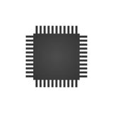 Unidad central de proceso de la CPU, icono del chip de ordenador o del microchip Ilustración del vector aislada en el fondo blanc ilustración del vector Unidad central de proceso de la CPU, icono del chip de ordenador o del microchip Ilustración del vector aislada en el fondo blanc ilustración del vector