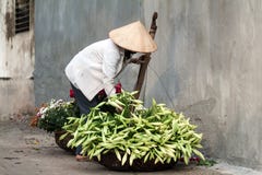 Unidentified flower vendor at the flower small market Stock Photography Unidentified flower vendor at the flower small market Stock Photography