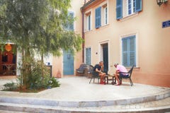 Unidentified men play chess in the Small street at Saint Tropez, France stock photos Unidentified men play chess in the Small street at Saint Tropez, France stock photos