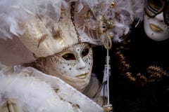Unidentified person with Venetian Carnival mask in Venice, Italy on February stock image Unidentified person with Venetian Carnival mask in Venice, Italy on February stock image