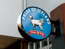 Iceland Shop Sign In Reykjavik Editorial Stock Photo - Image of viking