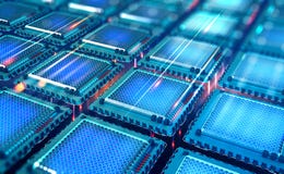 Unit? centrale de traitement futuriste Processeur de Quantum dans le r?seau informatique global illustration stock Unit? centrale de traitement futuriste Processeur de Quantum dans le r?seau informatique global illustration stock