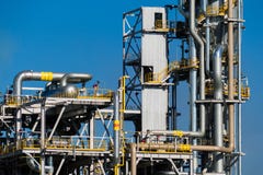 Units for nitric acid production on fertilizer plant stock image Units for nitric acid production on fertilizer plant stock image