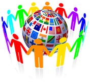 Unity And Flags Globe Royalty Free Stock Images Unity And Flags Globe Royalty Free Stock Images