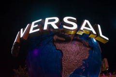 Universal Studios world sphere on night background at Citywalk in Universal Studios area 1 royalty free stock images Universal Studios world sphere on night background at Citywalk in Universal Studios area 1 royalty free stock images