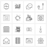Universal Symbols Of 16 Modern Line Icons Of Website Pins Chat Navigation Map Stock Vector Illustration Of Arrow Pins Universal Symbols Of 16 Modern Line Icons Of Website Pins Chat Navigation Map Stock Vector Illustration Of Arrow Pins
