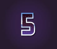 Universe 80s Retro Sci-Fi Font Digit Number. Vector stock illustration Universe 80s Retro Sci-Fi Font Digit Number. Vector stock illustration