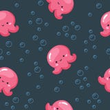 Unterwasserseeozeanszene mit Krakentierkarikaturvektor-Illustrationsmuster für Kinderkinderkindertagesstätten-Verpackungsgestal lizenzfreie abbildung Unterwasserseeozeanszene mit Krakentierkarikaturvektor-Illustrationsmuster für Kinderkinderkindertagesstätten-Verpackungsgestal lizenzfreie abbildung