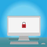 Unlock data file on computer.internet social media concept stock illustration Unlock data file on computer.internet social media concept stock illustration