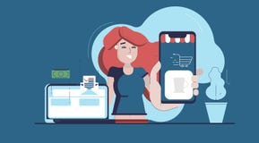 Online shoping and marketing royalty free illustration Online shoping and marketing royalty free illustration