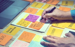 uomo d'affari che lavora con la carta da lettere delle idee di strategia Affare immagini stock uomo d'affari che lavora con la carta da lettere delle idee di strategia Affare immagini stock