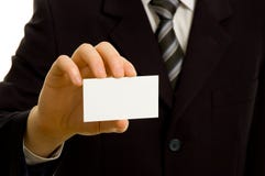 Uomo d'affari che tiene biglietto da visita in bianco Fotografia Stock Libera da Diritti Uomo d'affari che tiene biglietto da visita in bianco Fotografia Stock Libera da Diritti