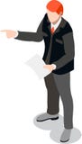 Uomo d'affari isometrico Sale Lead Bank illustrazione di stock Uomo d'affari isometrico Sale Lead Bank illustrazione di stock