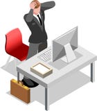 Uomo d'affari isometrico Sale Lead Bank illustrazione vettoriale Uomo d'affari isometrico Sale Lead Bank illustrazione vettoriale
