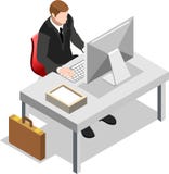 Uomo d'affari isometrico Sale Lead Bank royalty illustrazione gratis Uomo d'affari isometrico Sale Lead Bank royalty illustrazione gratis