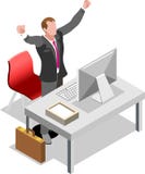 Uomo d'affari isometrico Sale Lead Bank royalty illustrazione gratis Uomo d'affari isometrico Sale Lead Bank royalty illustrazione gratis