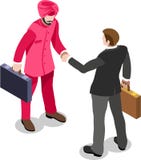 Uomo d'affari isometrico Sale Lead Bank illustrazione vettoriale Uomo d'affari isometrico Sale Lead Bank illustrazione vettoriale