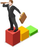 Uomo d'affari isometrico Sale Lead Bank illustrazione vettoriale Uomo d'affari isometrico Sale Lead Bank illustrazione vettoriale