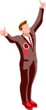 Uomo d'affari isometrico Sale Lead Bank illustrazione di stock Uomo d'affari isometrico Sale Lead Bank illustrazione di stock