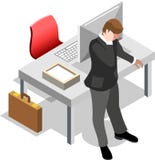 Uomo d'affari isometrico Sale Lead Bank illustrazione di stock Uomo d'affari isometrico Sale Lead Bank illustrazione di stock