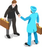 Uomo d'affari isometrico Sale Lead Bank illustrazione vettoriale Uomo d'affari isometrico Sale Lead Bank illustrazione vettoriale