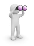uomo 3d che guarda con binoculare illustrazione di stock uomo 3d che guarda con binoculare illustrazione di stock