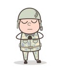Uomo sobrio dell'esercito del fumetto che prega l'illustrazione di vettore illustrazione di stock Uomo sobrio dell'esercito del fumetto che prega l'illustrazione di vettore illustrazione di stock