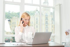 Up to the client. business business woman in glasses holding a c stock photos Up to the client. business business woman in glasses holding a c stock photos