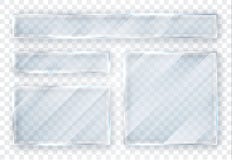 Upps?ttning f?r Glass plattor Glass baner p? genomskinlig bakgrund Plant exponeringsglas ocks? vektor f?r coreldrawillustration stock illustrationer Upps?ttning f?r Glass plattor Glass baner p? genomskinlig bakgrund Plant exponeringsglas ocks? vektor f?r coreldrawillustration stock illustrationer