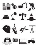 Uppsättning av byggande av Simbols i plan design vektor illustrationer Uppsättning av byggande av Simbols i plan design vektor illustrationer