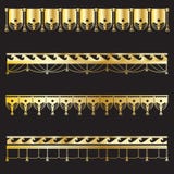 Uppsättning av guld- tappninggränser royaltyfri illustrationer Uppsättning av guld- tappninggränser royaltyfri illustrationer