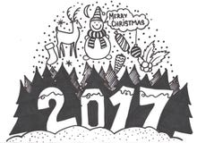 Uppsättning av hand-drog knapphändiga julbeståndsdelar Klottret skissar illustrationen Stearinljus gåvaaskar, pomanders stock illustrationer Uppsättning av hand-drog knapphändiga julbeståndsdelar Klottret skissar illustrationen Stearinljus gåvaaskar, pomanders stock illustrationer