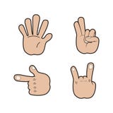 Uppsättning av handsignaler stock illustrationer Uppsättning av handsignaler stock illustrationer