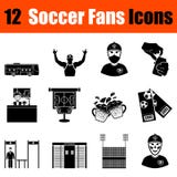 Uppsättning av symboler för fotbollfans vektor illustrationer Uppsättning av symboler för fotbollfans vektor illustrationer