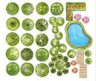 Uppsättning av treetopsymboler, for arkitektonisk eller landskapdesign Royaltyfria Bilder Uppsättning av treetopsymboler, for arkitektonisk eller landskapdesign Royaltyfria Bilder