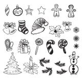 Uppsättning av vektorillustrationer av julklotter royaltyfri illustrationer Uppsättning av vektorillustrationer av julklotter royaltyfri illustrationer