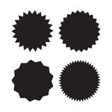 Uppsättning av vektorstarburst, sunburstemblem Svarta symboler på vit bakgrund Enkla plana stiltappningetiketter, klistermärkear vektor illustrationer Uppsättning av vektorstarburst, sunburstemblem Svarta symboler på vit bakgrund Enkla plana stiltappningetiketter, klistermärkear vektor illustrationer