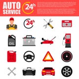 Uppsättning för symbol för tjänste- lägenhet för bil Symboler för tjänste- lägenhet för auto mekaniker av underhållsbilreparation Royaltyfri Foto Uppsättning för symbol för tjänste- lägenhet för bil Symboler för tjänste- lägenhet för auto mekaniker av underhållsbilreparation Royaltyfri Foto
