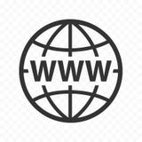 Uppsättning för symbol för jordklotrengöringsduksymbol med det www tecknet Planetsymbol med world wide webtecknet vektor illustrationer Uppsättning för symbol för jordklotrengöringsduksymbol med det www tecknet Planetsymbol med world wide webtecknet vektor illustrationer