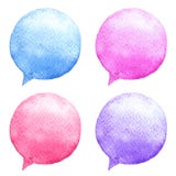 Uppsättning för vattenfärganförandebubblor tecknade kvinnor för framsidahandillustration s Sociala massmediasymboler royaltyfri illustrationer Uppsättning för vattenfärganförandebubblor tecknade kvinnor för framsidahandillustration s Sociala massmediasymboler royaltyfri illustrationer