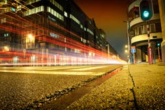 Urban City Road With Car Light Trails Royalty Free Stock Photo Urban City Road With Car Light Trails Royalty Free Stock Photo