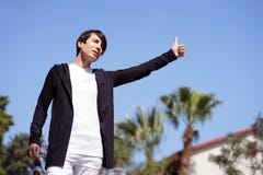 The guy gay is catching a car royalty free stock image The guy gay is catching a car royalty free stock image