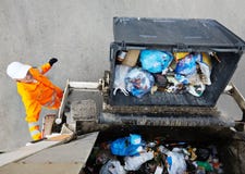 Urban recycling garbage services stock photos Urban recycling garbage services stock photos