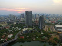 Urban`s beautiful aerial view after the sunset in Bangkok royalty free stock image Urban`s beautiful aerial view after the sunset in Bangkok royalty free stock image
