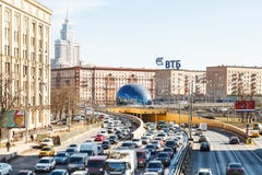Urban Traffic On Leningradskoye Highway In Spring Stock Image