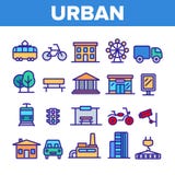 Urbano, linea sottile insieme di vita di citt? delle icone illustrazione vettoriale Urbano, linea sottile insieme di vita di citt? delle icone illustrazione vettoriale