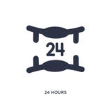 24 urenpictogram op witte achtergrond Eenvoudige elementenillustratie van klantenserviceconcept vector illustratie 24 urenpictogram op witte achtergrond Eenvoudige elementenillustratie van klantenserviceconcept vector illustratie