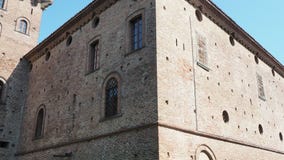 Urgnano, Bergamo, Italy. The medieval castle in the center of the village stock video footage Urgnano, Bergamo, Italy. The medieval castle in the center of the village stock video footage