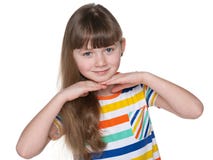 Urocza uśmiechnięta mała dziewczynka fotografia stock Urocza uśmiechnięta mała dziewczynka fotografia stock