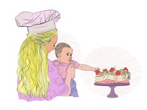 Urodzinowy dziecko dzieciak i truskawka ilustracja wektor Urodzinowy dziecko dzieciak i truskawka ilustracja wektor